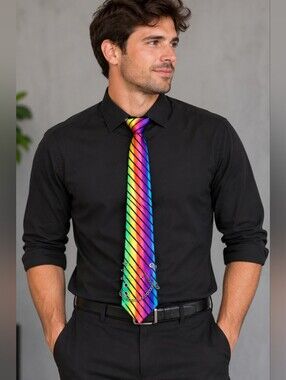 Claire’s Rainbow Punk Chain Safety Pin Necktie